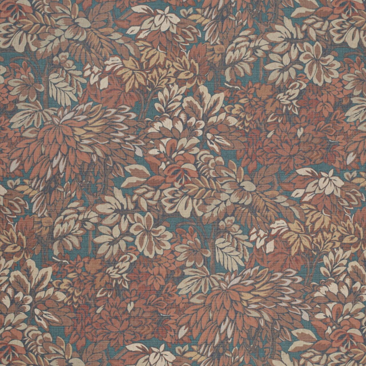 Upholstery Fabric - Orange & Rust Floral,Leaves Upholstery Fabric 54 Inches"